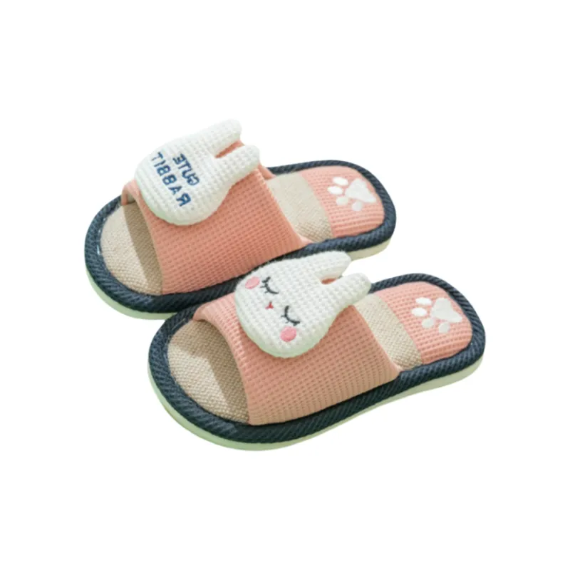 Yalu Parent Child Slippers Home Indoor Linen Slippers For Adults And Kids, Preschool Cartoon Dinosaur Slippers-4