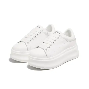 D FUSE SCANDINAVIA White Sneakers Anti Slip And Wear Resistant Lightweight Low Top Skateboard Shoes Women's