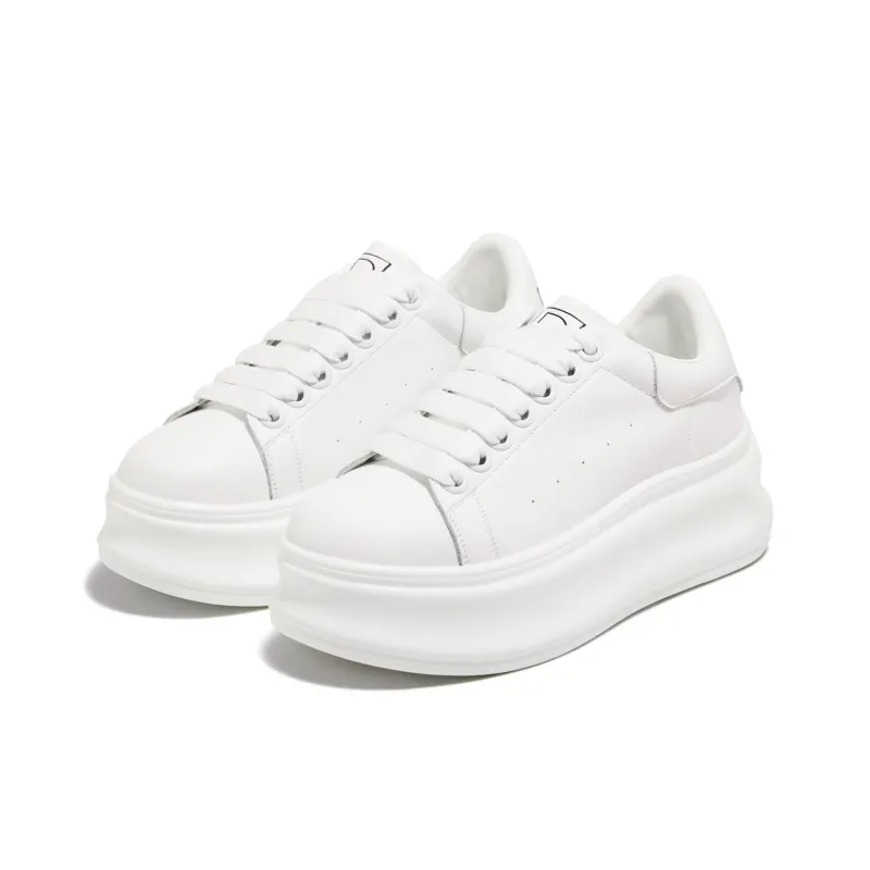 D FUSE SCANDINAVIA White Sneakers Anti Slip And Wear Resistant Lightweight Low Top Skateboard Shoes Women's-0