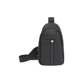 YEARCON Fabric Crossbody Sling Bag Small Size Men's Black/Silver/Coffee
