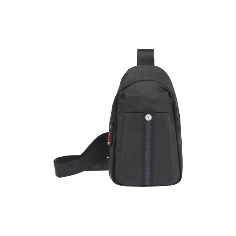 YEARCON Fabric Crossbody Sling Bag Small Size Men's Black/Silver/Coffee-0