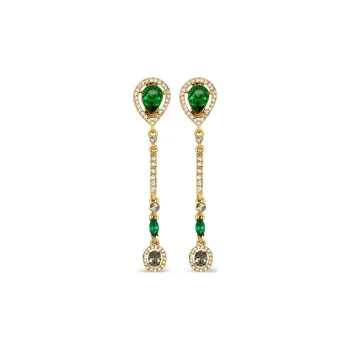 Oscar De La Renta Teardrop Strand Clip on Earrings