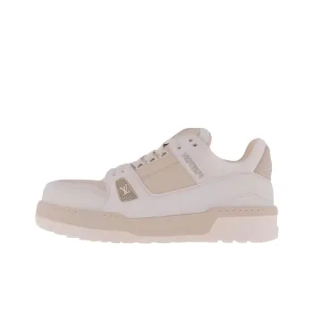 LOUIS VUITTON Trainer Maxi Low Top Skateboard Shoes Women's Beige