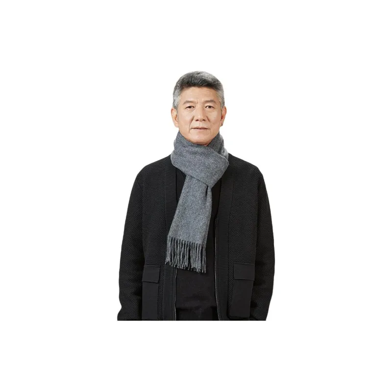 H YXIANG Cashmere Wool Knit Scarves Men's-1