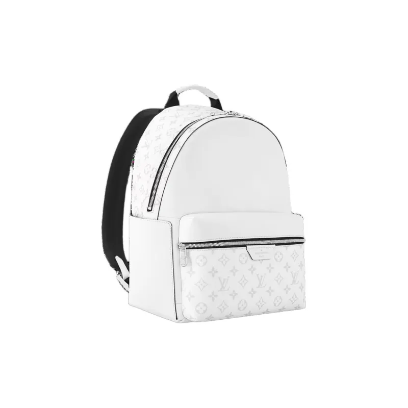 LOUIS VUITTON Discovery Leather Backpack Men's White-1
