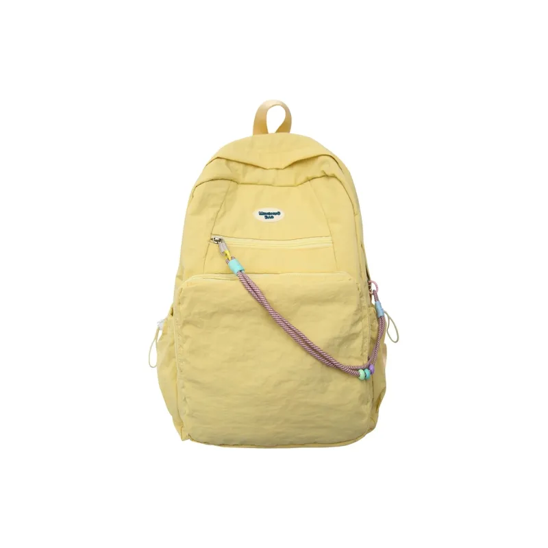 LUVISTRUE Nylon Fabric Backpack Regular Unisex White Blue/Yellow Black/Gray-14