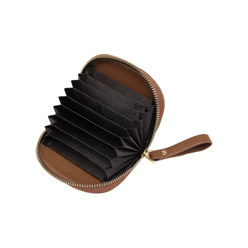 TOUTOU Cow Leather Coin Purse Wallet Regular Women's Chocolate Brown-4