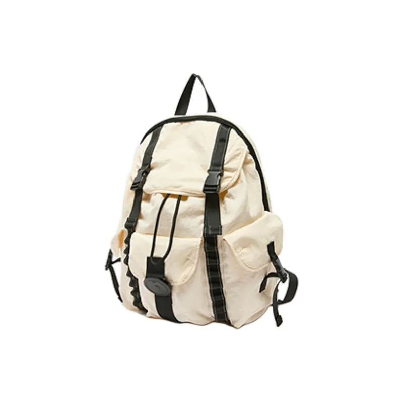 Three Blessings Oxford Backpack Medium Size Women's Beige/Brown-1
