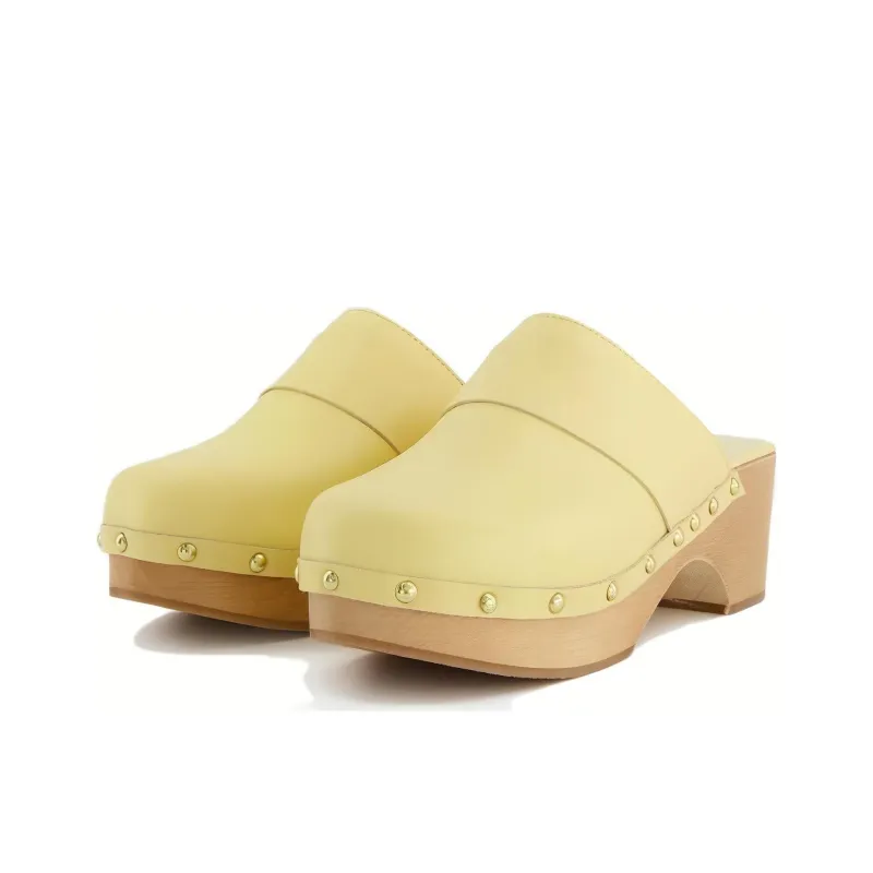 Aeyde Closed Toe Slippers Women's Yellow-4