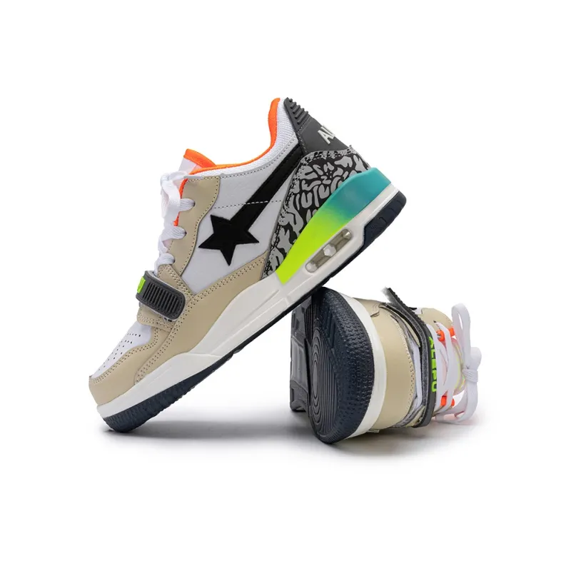 WELKIN&WZWJ Stars Collection White Sneakers Slip-Resistant Height Increasing Low-Top Skateboard Shoes Unisex-113