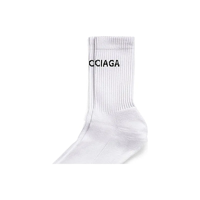 Balenciaga SS22 Knee-High Socks Men's 1 Pack White-4