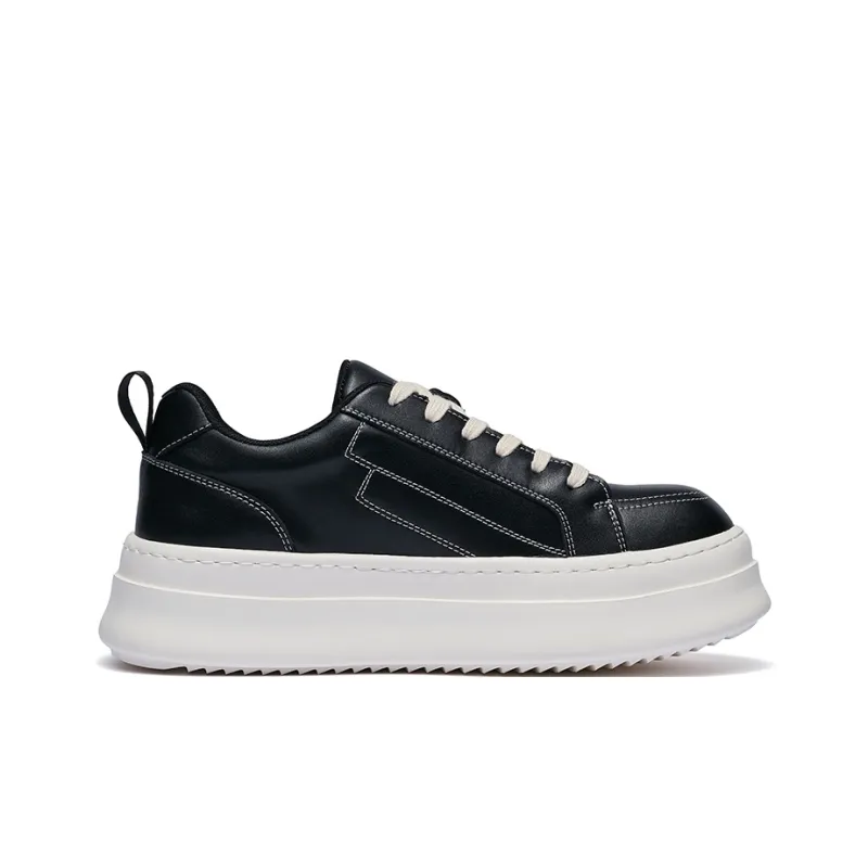 ΛOLUNKΛ Slip Resistant Cushioning Low Top Skateboard Shoes Men's Black-4
