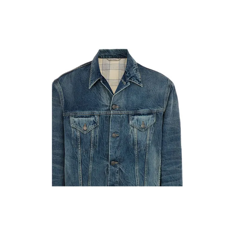 GUCCI Denim Jackets Men Blue-3