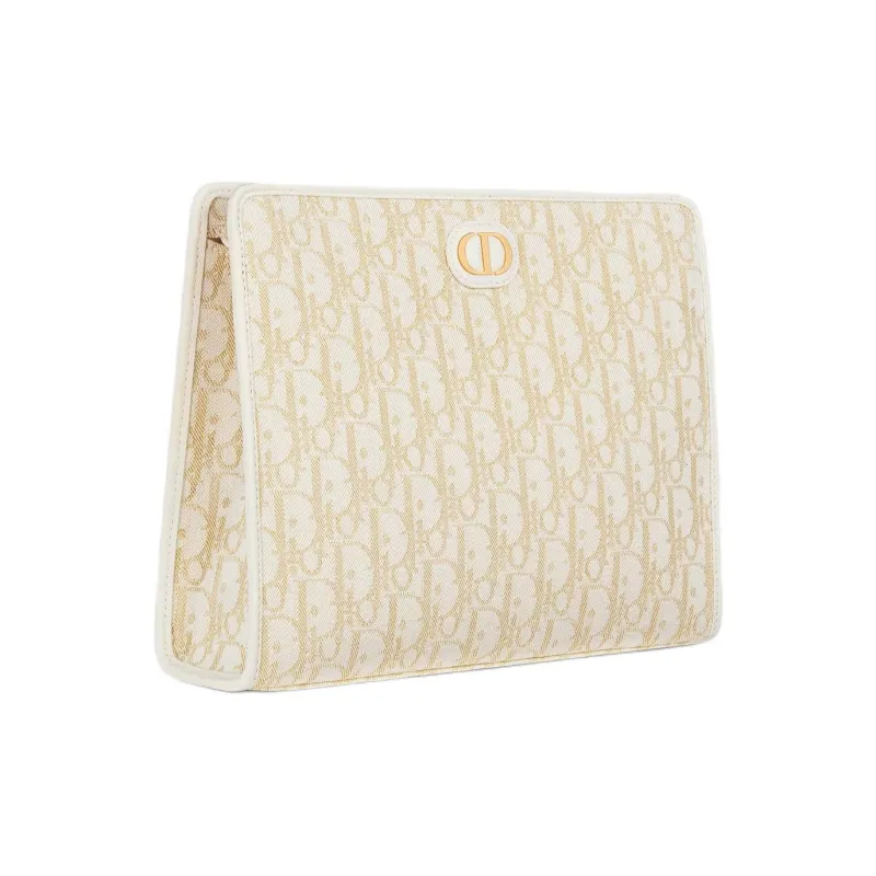 DIOR 30 Montaigne Cotton Clutch Women's Gold-1