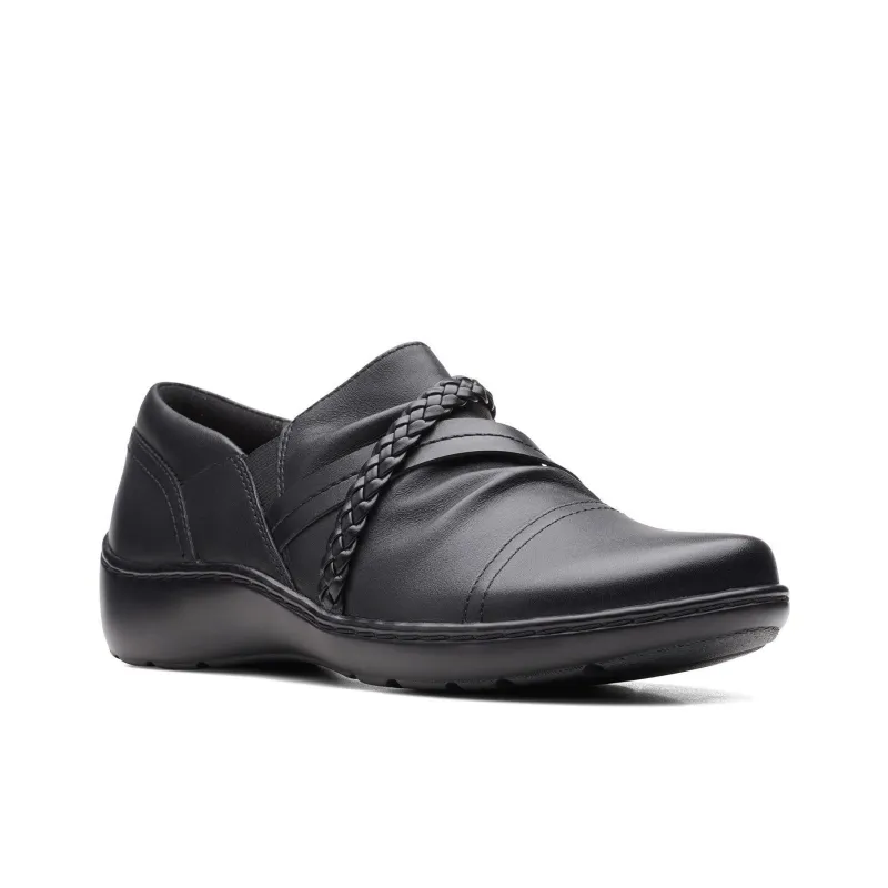Clarks Cora Braid Casual Single Shoes Women's Black-2