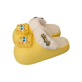 SHIGUDE x SPONGEBOB SQUAREPANTS Cotton Slippers Women's, Yellow
