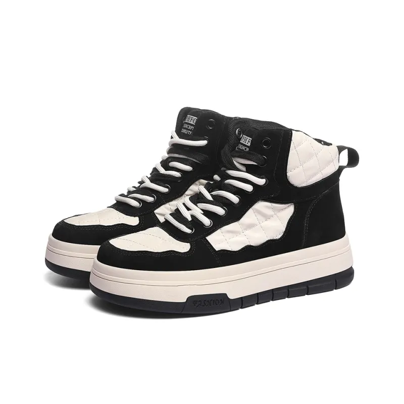 Golden Silk Rabbit Water-Resistant Cushioning Wear-Resistant Support High-Top Skateboard Shoes Women's-1