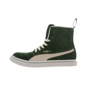 PUMA Clyde Anti-Slip Wear-Resistant High-Top Skateboard Shoes Unisex Green White