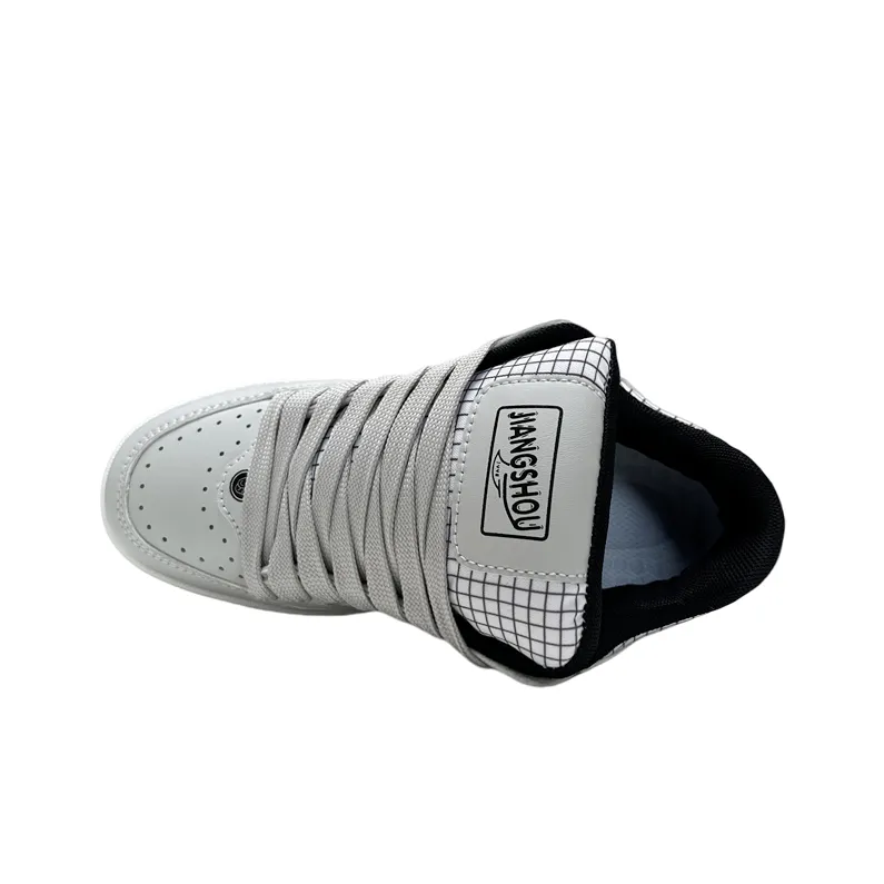 JIANGSHOU Lightweight Anti Slip And Wear Resistant Low Top Skateboard Shoes Unisex Gray-6
