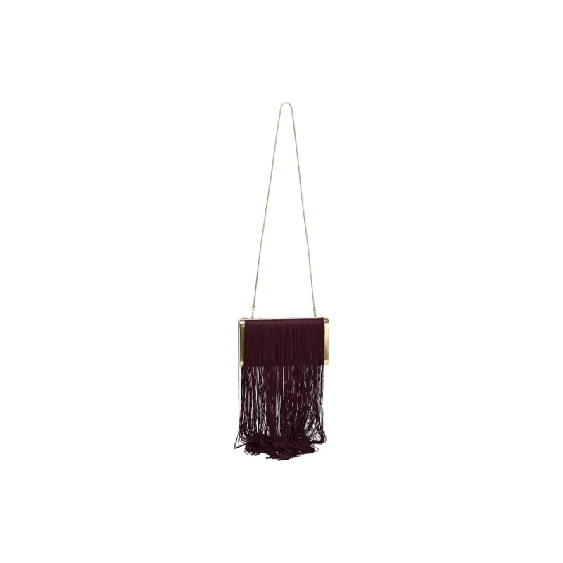 ZARA PU Shoulder Bag, Crossbody Bag Trumpets Women's Dark Red Color-1