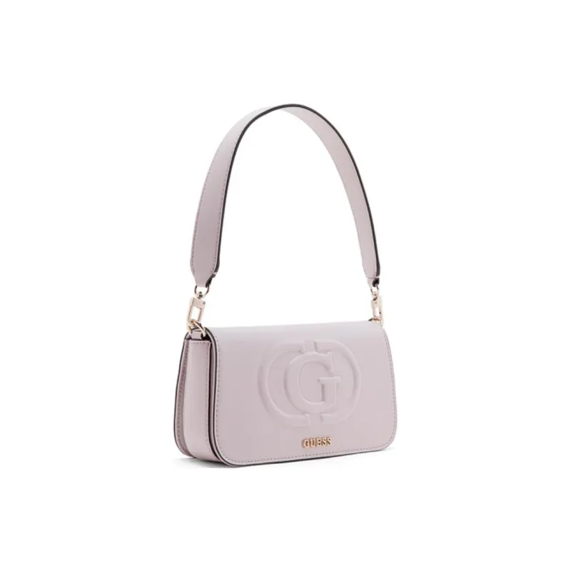 GUESS Artificial Leather Shoulder Bag Portable Crossbody Bag Shoulder Bag Medium Size Women's Ecru-1