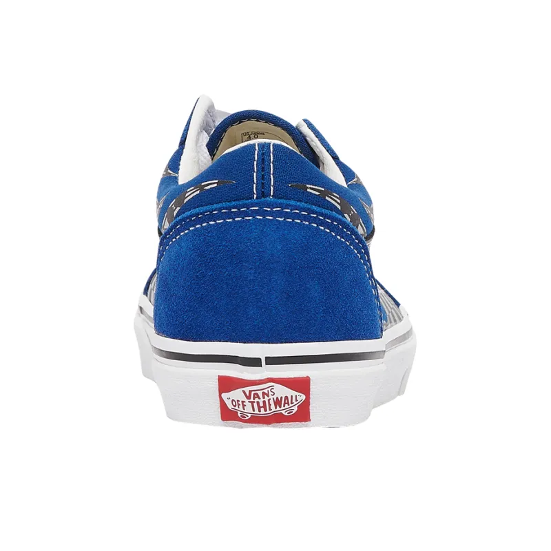 Vans Old Skool Collection Anti Slip Wear Resistant Low Top Kids' Skateboarding Shoes Blue Teenagers-2