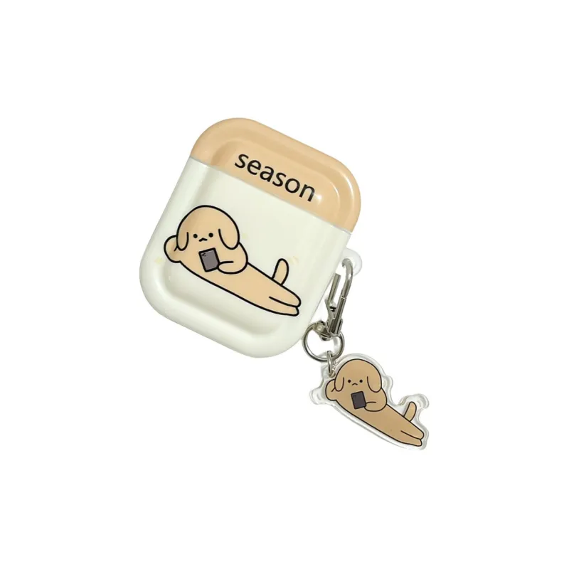 Baohuguang Compatible With AirPods Pro/2/3 TPU Fun Cartoon Cute Lazy Puppy Headphone Cases-1
