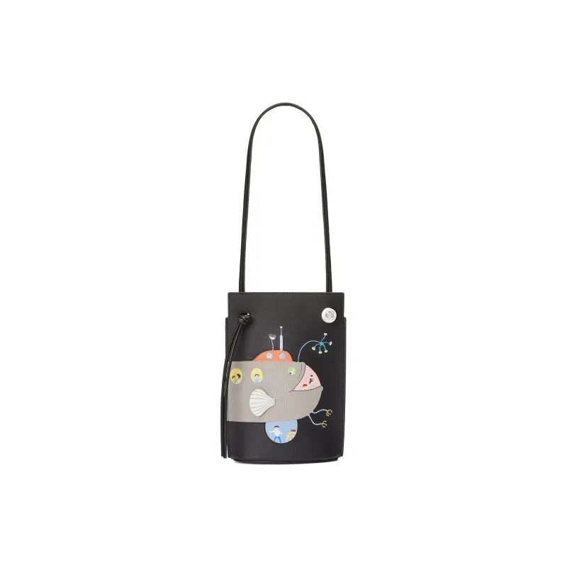 LOEWE Cow Leather Crossbody Bag, Shoulder Bag Women's Black-1