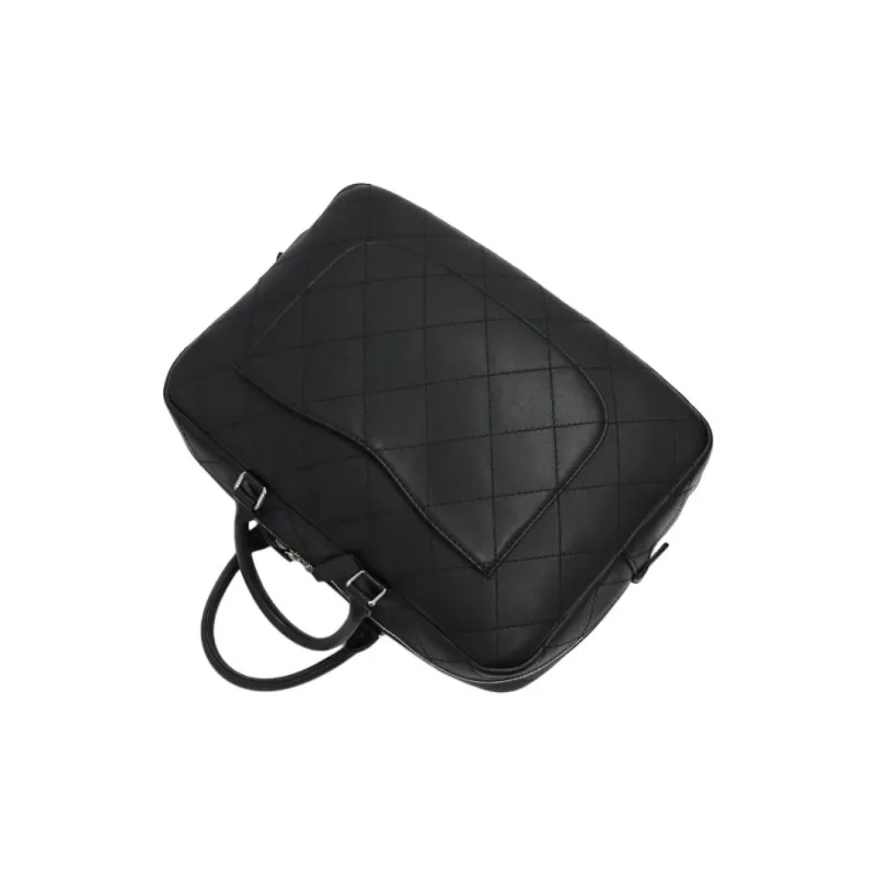 CHANEL Calfskin Bowling Bag, Handbag Women's Black-4