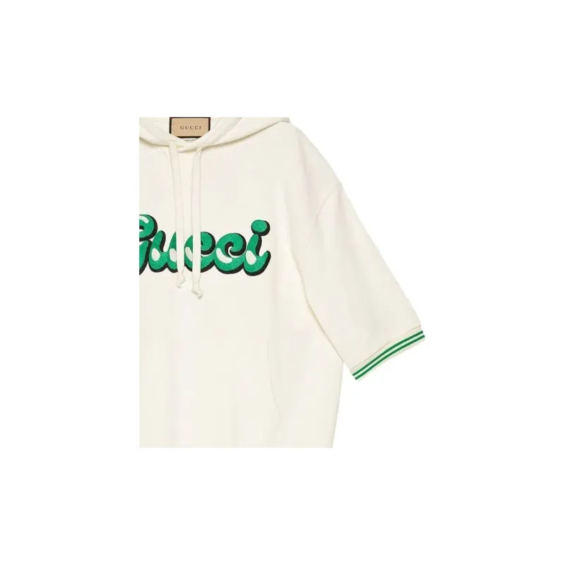 GUCCI Logo embroidered Short sleeve Hoodie-2