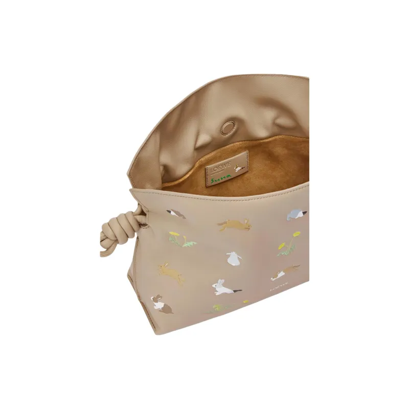 LOEWE Flamenco Nappa Cow Leather Detachable Adjustable Strap With Magnetic Closure Medium Size Women's Sand-6