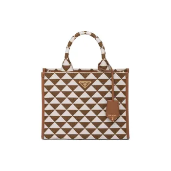 PRADA Leather Handbag Shoulder Bag Crossbody Bag Small Size Women's Tobacco Pink Chalk White