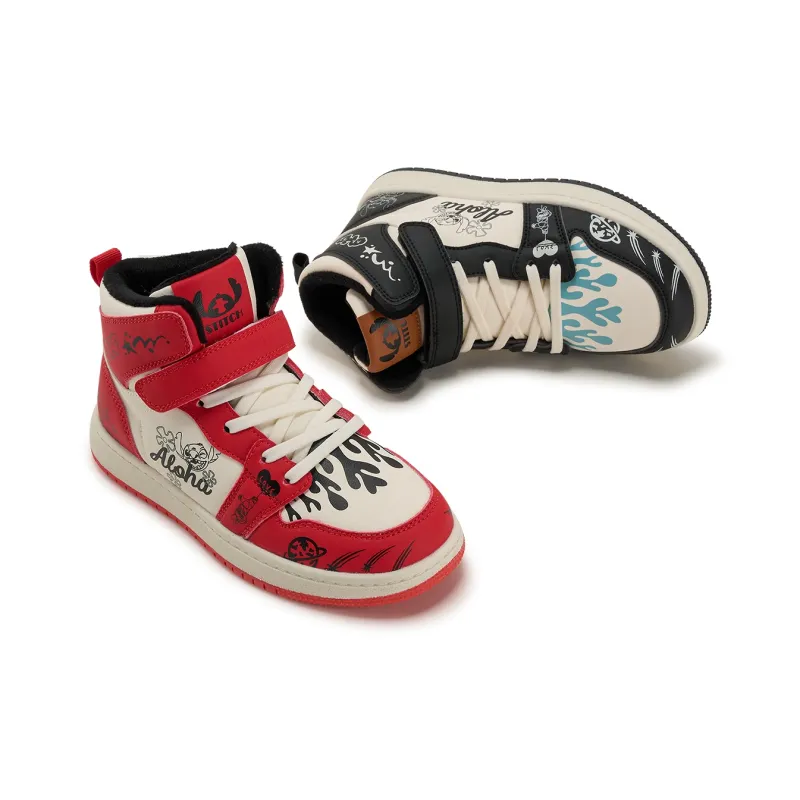 Disney Stitch Series Slip-Resistant Anti-Kick Cushioning Rebound Warm High-Top Kids' Skateboarding Shoes Kids'-4