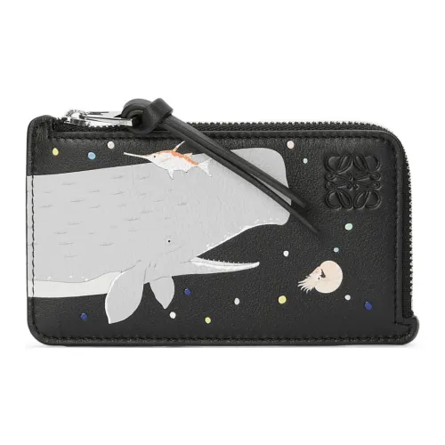 LOEWE Nappa Cow Leather Card Holder Women's Black