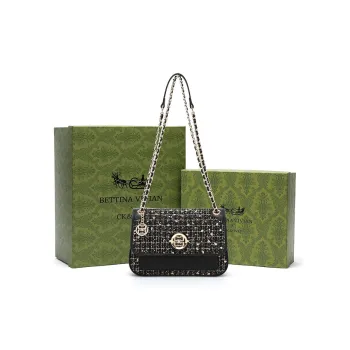 BETTINA VIVIAN PU Laminated Textile Crossbody Bag Regular Women's Black