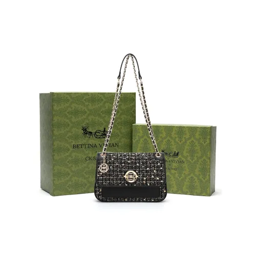 BETTINA VIVIAN PU Laminated Textile Crossbody Bag Regular Women's Black