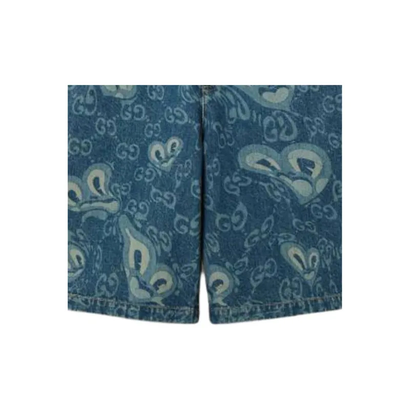 GUCCI Denim Shorts Men Blue-3