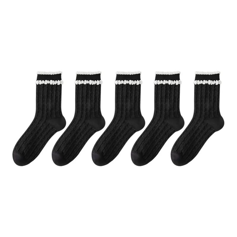 MIIOW Mid Calf Socks Women's 5 Pack-13