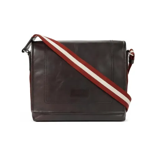 BALLY Genuine Leather Shoulder Bag, Crossbody Bag Men's Brown
