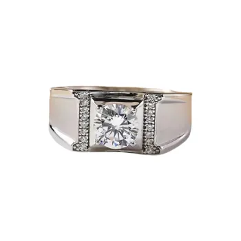 Stone On The Line S925 Sterling Silver Moissanite Rings Men's