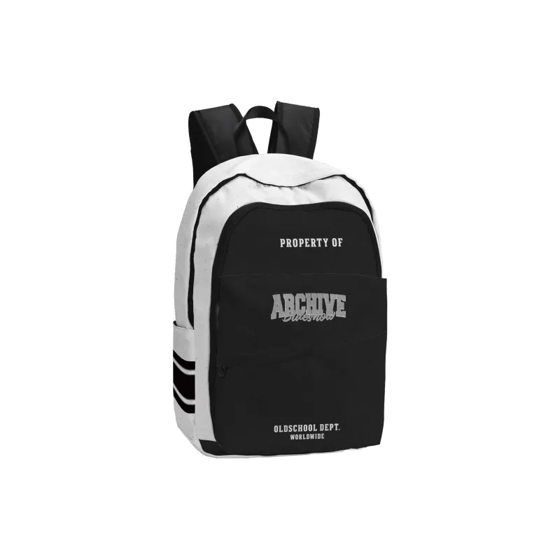SRRW Polyester Student Backpack Regular Unisex Gray White-2