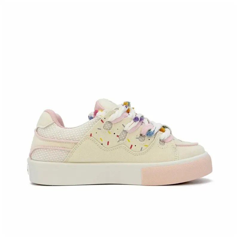 Circle Small Cushioned Wear-Resistant Lightweight Height Increasing Low-Top Skateboard Shoes Women's Box Included-25