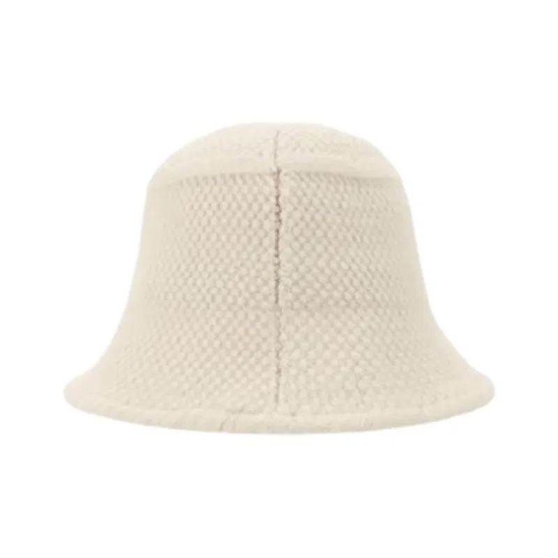 Hotwind Polyester Acrylic Polyamide Bucket Hats Women's Beige/Black-2