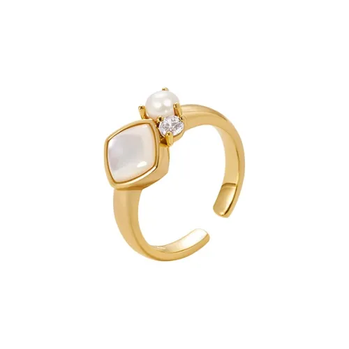 Amber Lollipop Slightly Drunk Series Mother Of Pearl Rings Women's