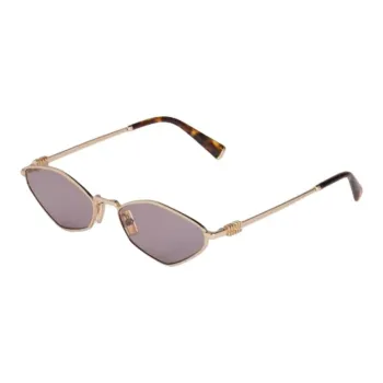 MIU MIU Metal Irregular Shape Sunglasses Unisex Gold