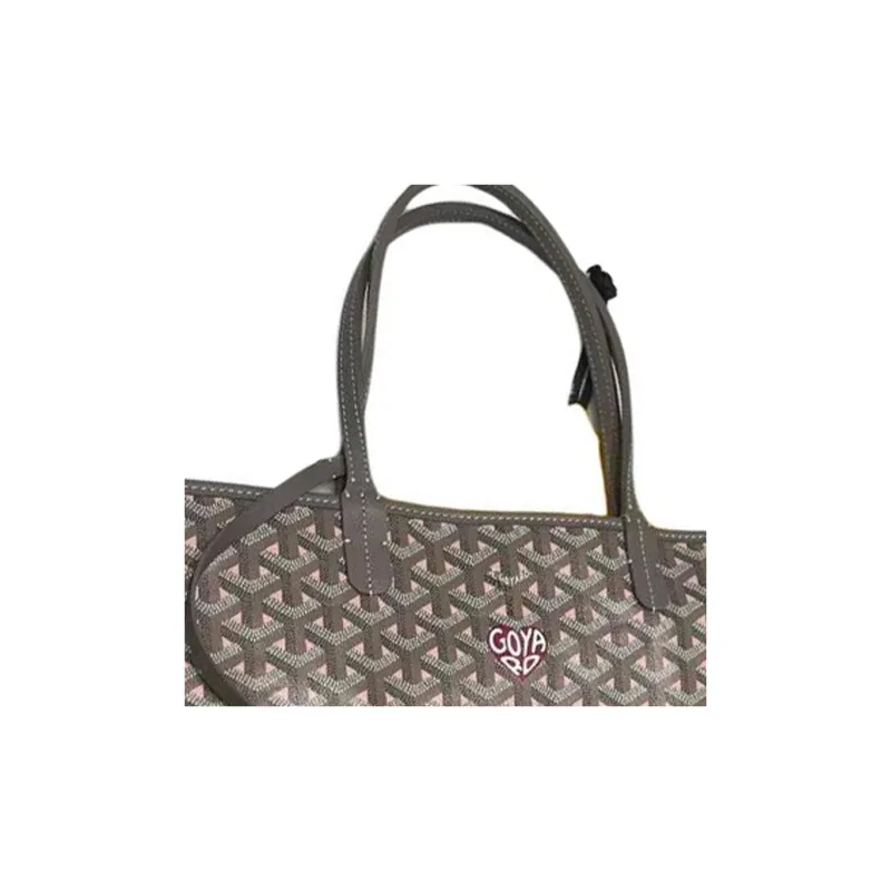 GOYARD Canvas With Leather Tote Bag Shopping Bag Handbag Small Size Unisex Khaki-2