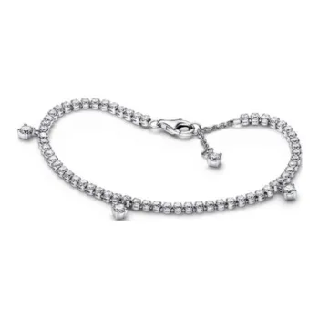 Pandora 925 Sterling Silver Synthetic Cubic Zirconia Bracelets Women's Silver