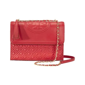 TORY BURCH Fleming Sheepskin Shoulder Bag Crossbody Bag Medium Size Women's Bright Red