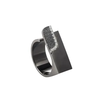 ICEWALD 925 Sterling Silver Rings Women's Dark Gray