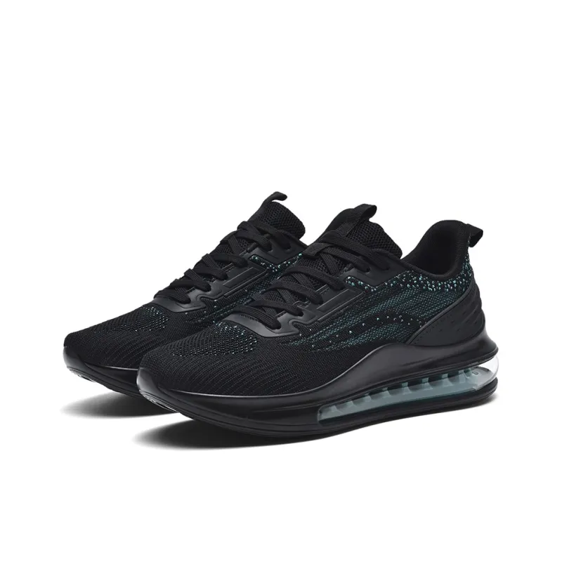BIANSULONG Running Shoes Men Low Top Black Turquoise-1
